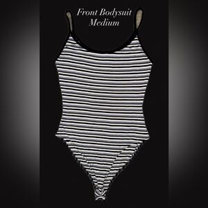 Forever 21 Black and White Striped Bodysuit